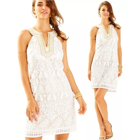 Lilly Pulitzer Dresses & Skirts - Lilly Pulitzer Calera Jungle Lace Beaded Dress Size 00